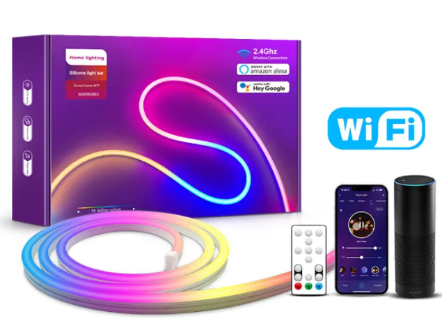 Smart WiFi LED Neon Strip — App & Voice Control