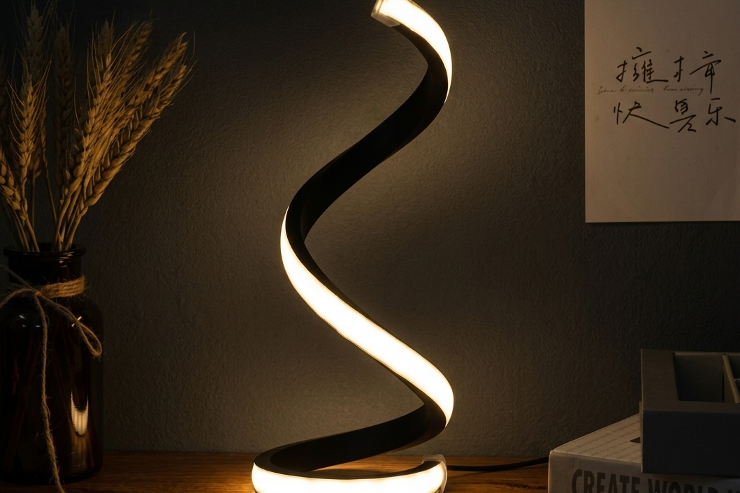 LED Spiral Table Lamp — Modern Ambient Light