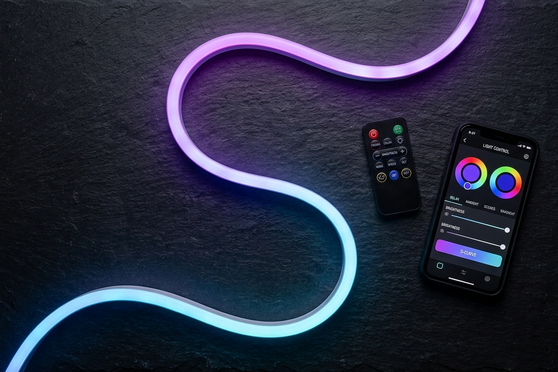 Smart WiFi LED Neon Strip — App & Voice Control