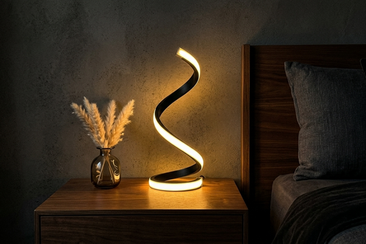 LED Spiral Table Lamp — Modern Ambient Light